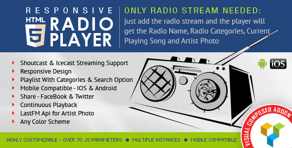 HTML5 Radio Player v1.8.1 WPBakery Page Builder Addon Nulled